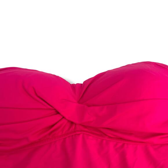 NEW Anne Cole Hot Pink Tankini Swim Top Size Large Halter Bandeau Strapless NWT - Picture 5 of 10